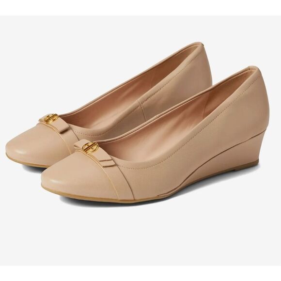 COLE HAAN Nude Beige MALTA Wedge 10B - Picture 1 of 11
